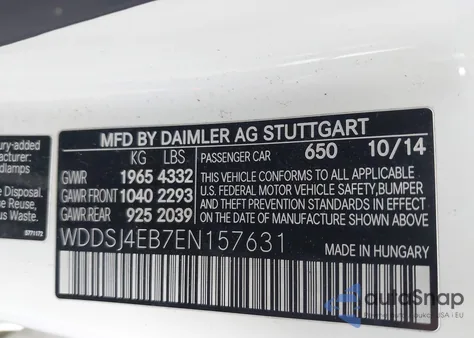 2014 Mercedes-Benz Cla 250 из США, поврежденный, VIN WDDSJ4EB7EN157631